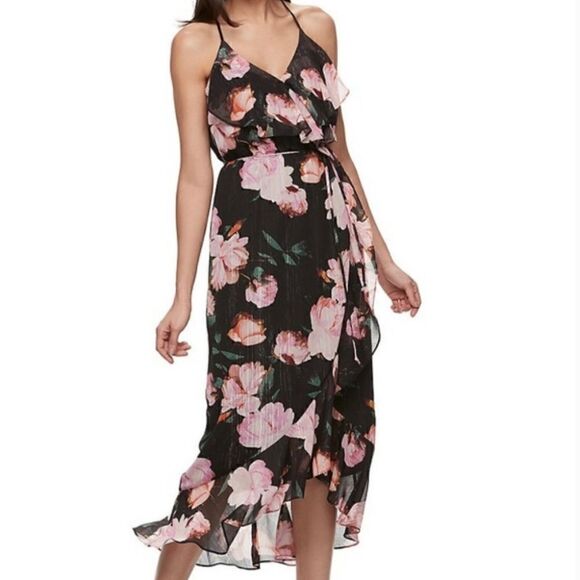 Jennifer Lopez Spring Romance Floral Faux Wrap Dress Size 4 - Picture 10 of 10